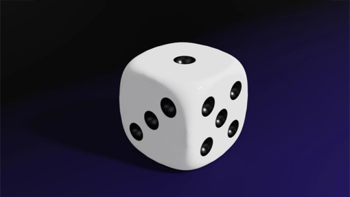 Magnetic Die / Magnetische Dobbelsteen (wit)